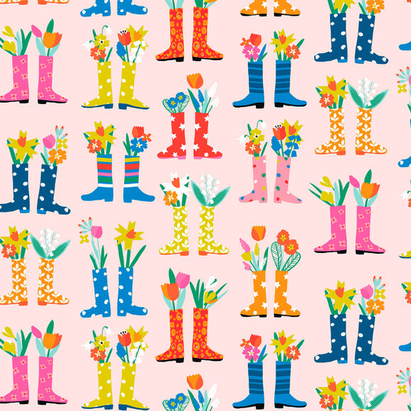 Dashwood Studio: Spring Alphabet - Rainboots on Light Pink -  SABC 2337