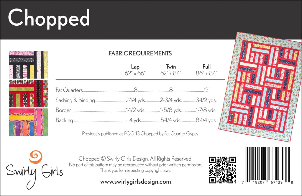 Chopped Quilt Pattern by Joanne Hillestad of Swirly Girls Design- SGD077