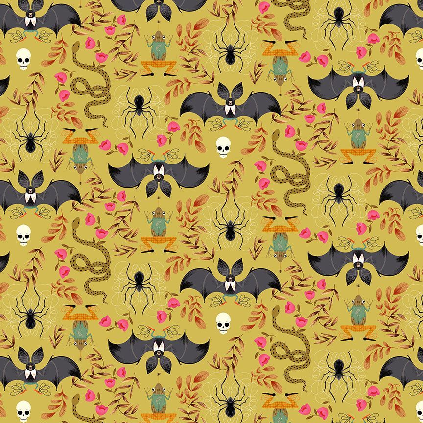 Dear Stella Fabrics- Boo: Batty Hemp