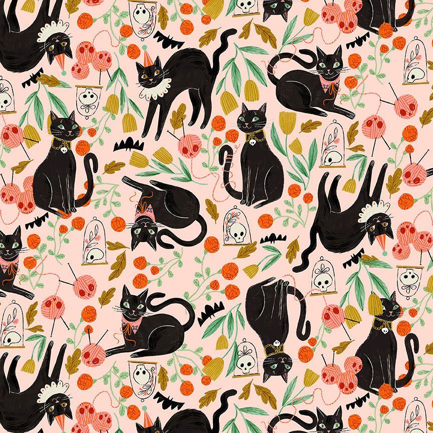 Dear Stella Fabrics- Boo: Creepy Cats