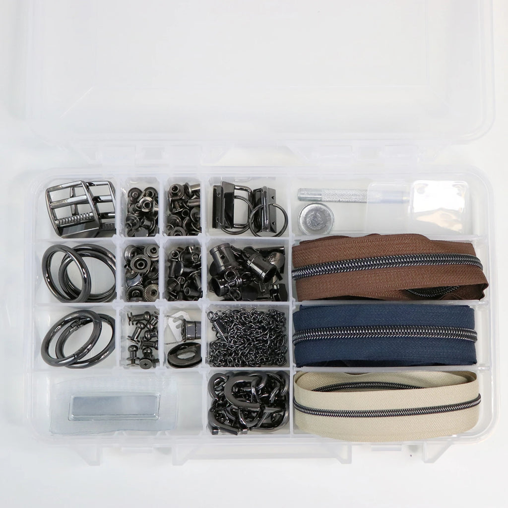 Gunmetal Artisan Hardware & Zipper Set by Sallie Tomato - STS225B