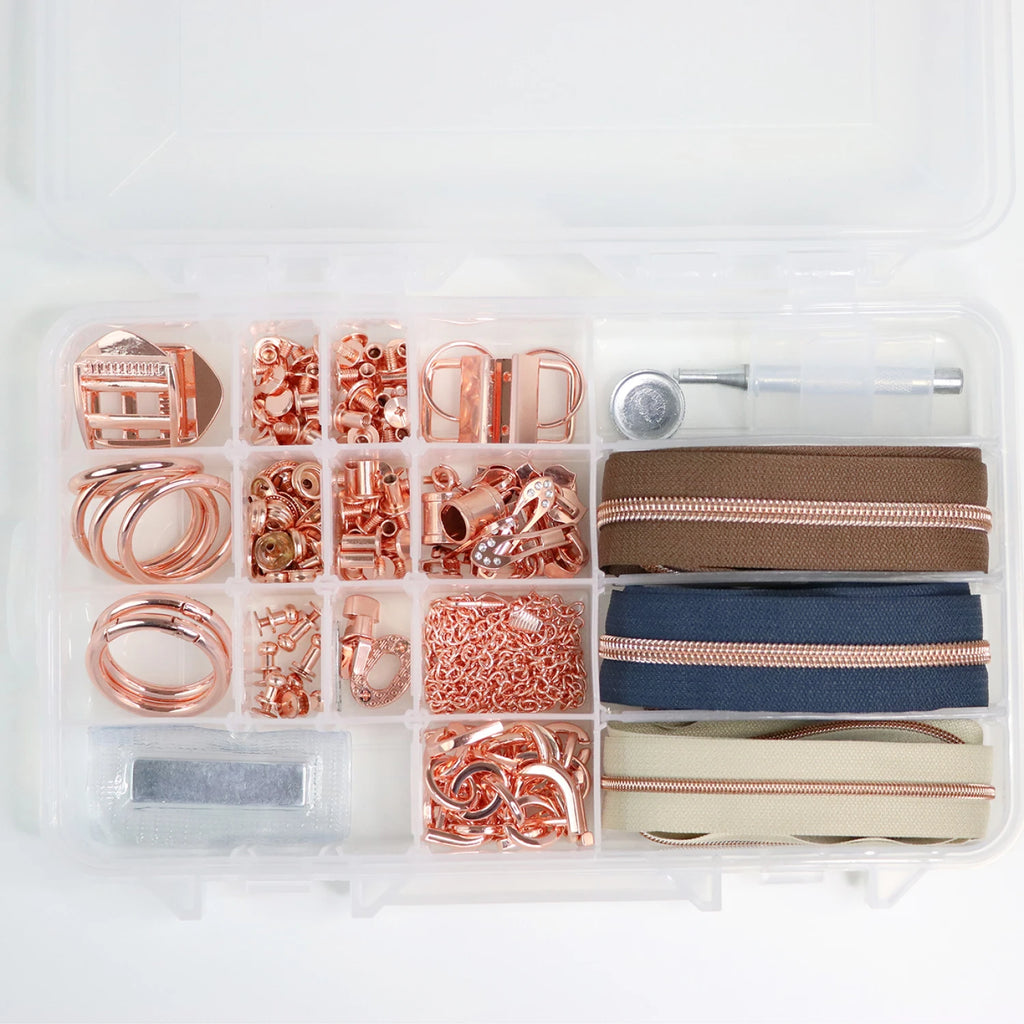 Rose Gold Artisan Hardware & Zipper Set by Sallie Tomato - STS225C
