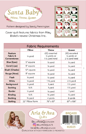 Santa Baby Quilt Pattern by Sandy Pennington - Bella Rosa Quilts