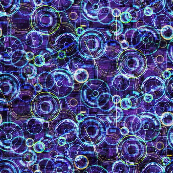 Hoffman Fabric - Crack the Code - Purple