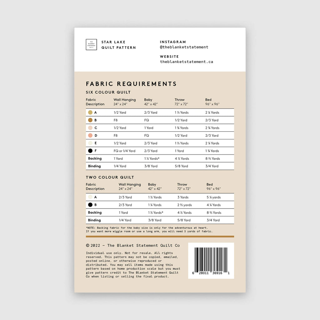 Star Lake Quilt Pattern by The Blanket Statement - TBS-016