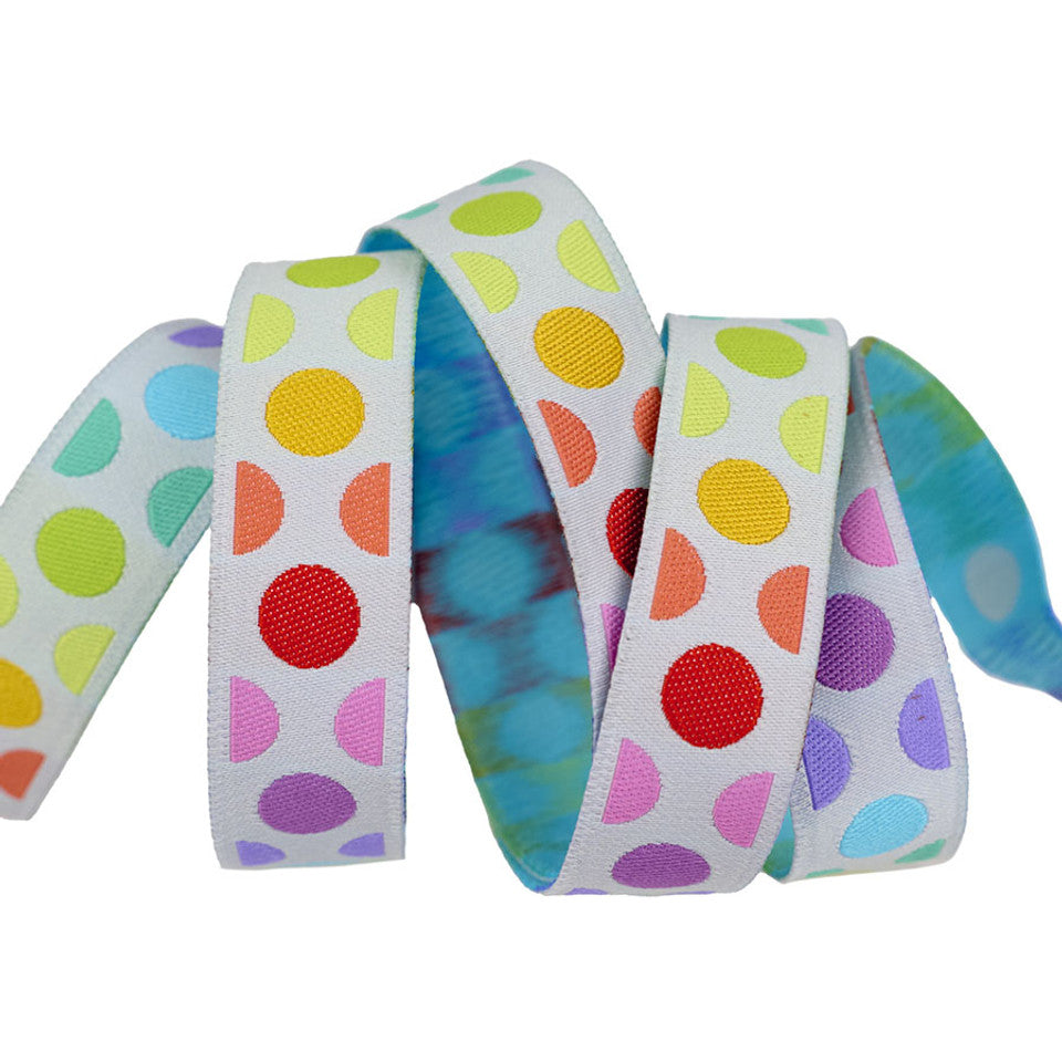 Renaissance Ribbons - Graywork - Disco Dot in Whisper - 5/8" - TK-143/16mm Col 02 - Sold by the Yard