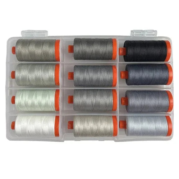Pre-Order AURIFIL THREAD - Tula Pink Graywork Thread Set 12ct Large Spools - TP50GW12