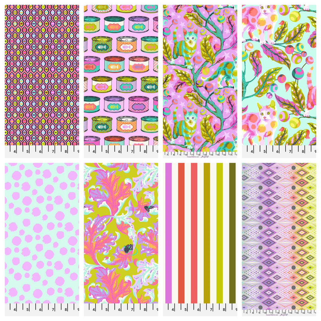 PREORDER - TABBY ROAD DEJA VU - FULL YARD BUNDLE OF 8 PCS - TULA PINK