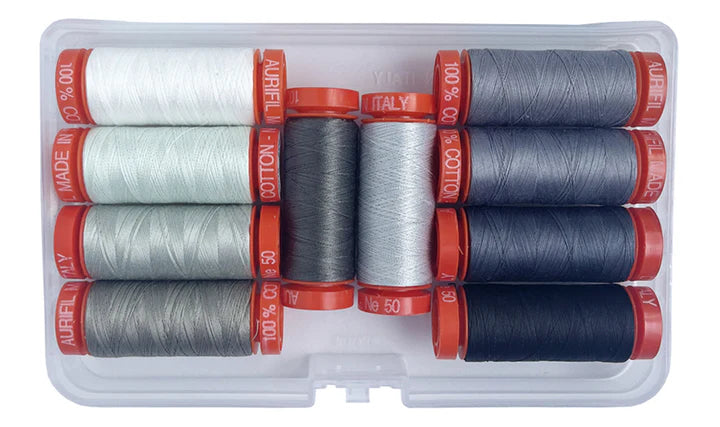 Pre-Order AURIFIL THREAD - Tula Pink Graywork Thread Set 10ct Small Spools - TP50GW10