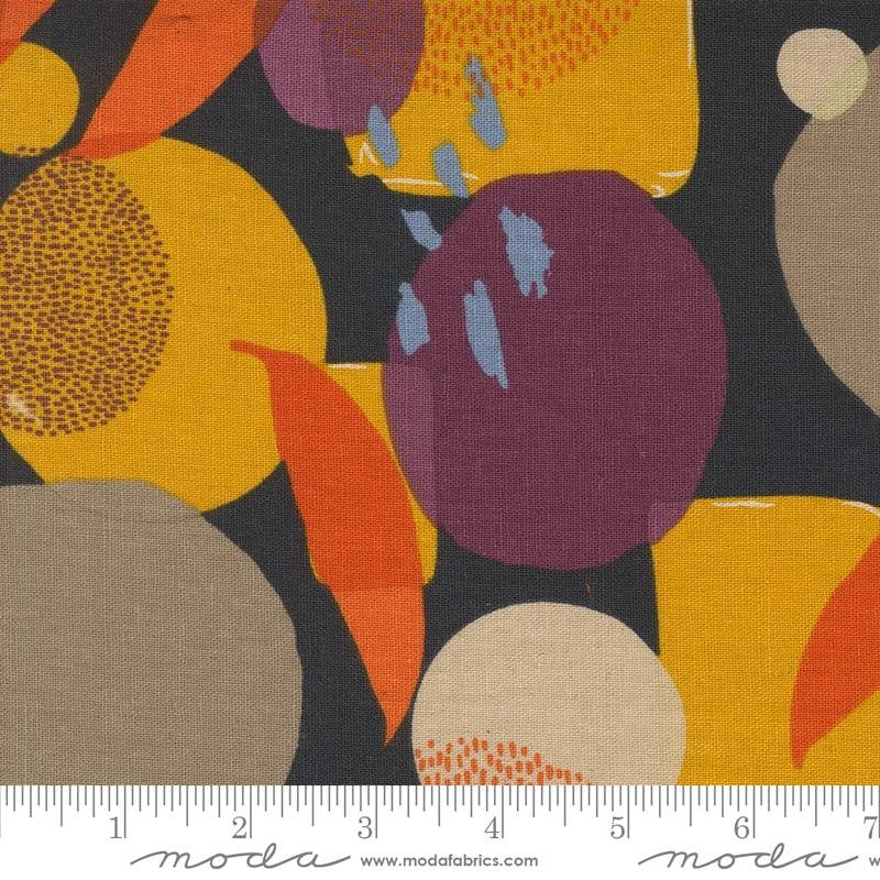 Moda - Urban Whisper Mochi Linen - Mingle Geometrics Dots Brushstrokes Abstract Navy - 11650-21L - Sold by the Half Yard