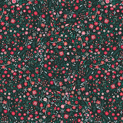 Art Gallery Fabrics: Wintertale - Wintertide Blooms Holly