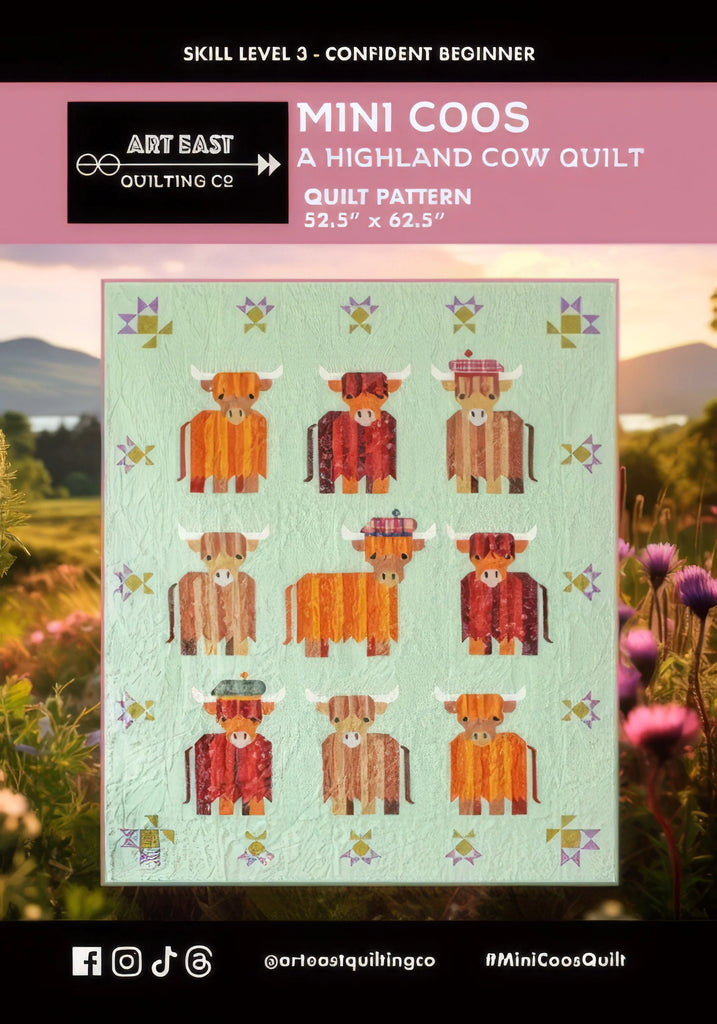 Mini Coos Quilt Pattern - Highland Cow Quilt