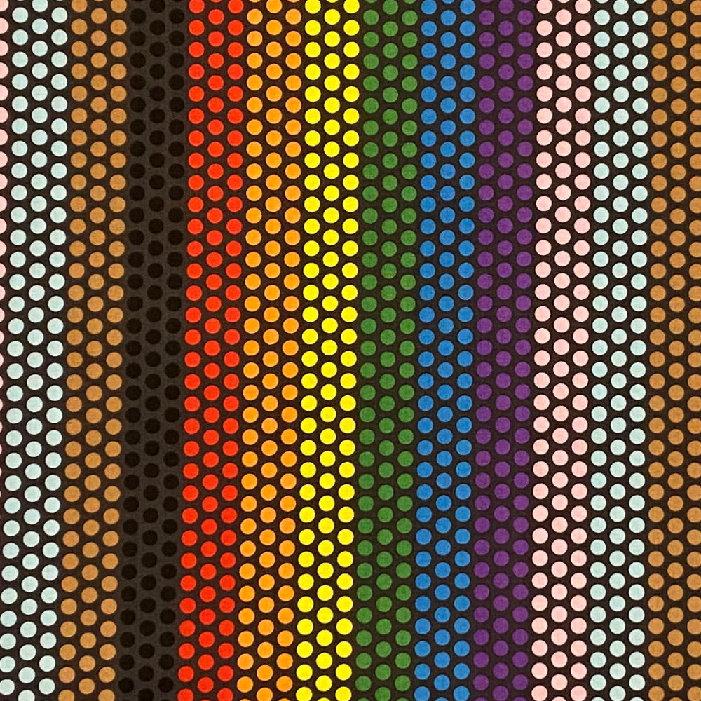 Alexander Henry Fabric: Love is Love - Rainbow Dot Charcoal