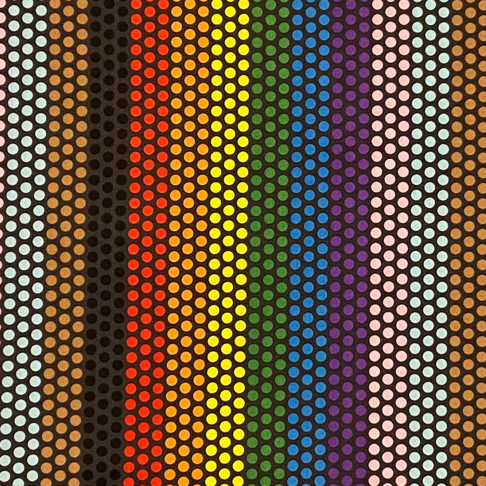 Alexander Henry Fabric: Love is Love - Rainbow Dot Black