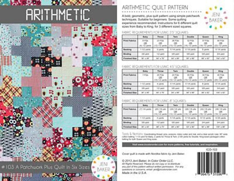 In Color Order - Arithmetic Quilt Pattern by Jeni Baker - ICO103