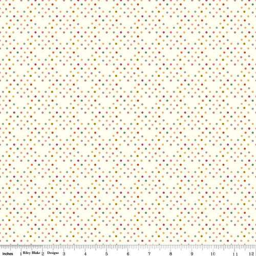 Riley Blake Designs - Bloomberry - Dots- Crème - C14606-Cream - Sold by the Half Yard