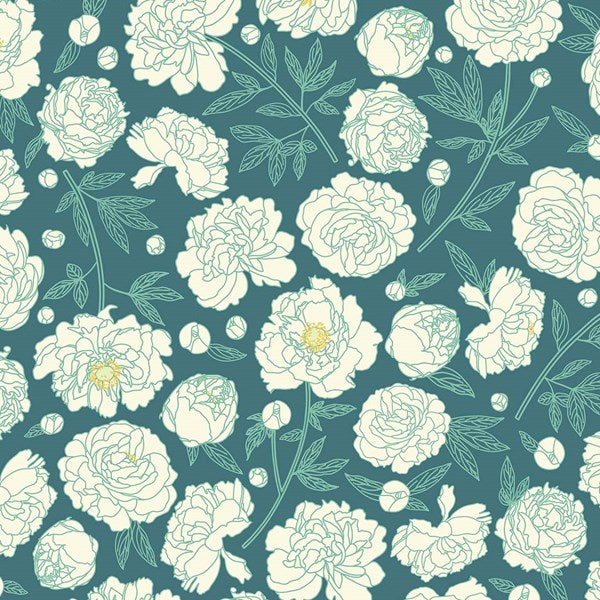Figo Fabrics: Primavera - Blooming Teal