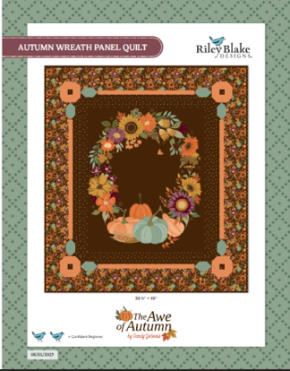 Autumn Wreath Panel Quilt Kit - Featuring The Awe of Autumn by Sandy Gervais