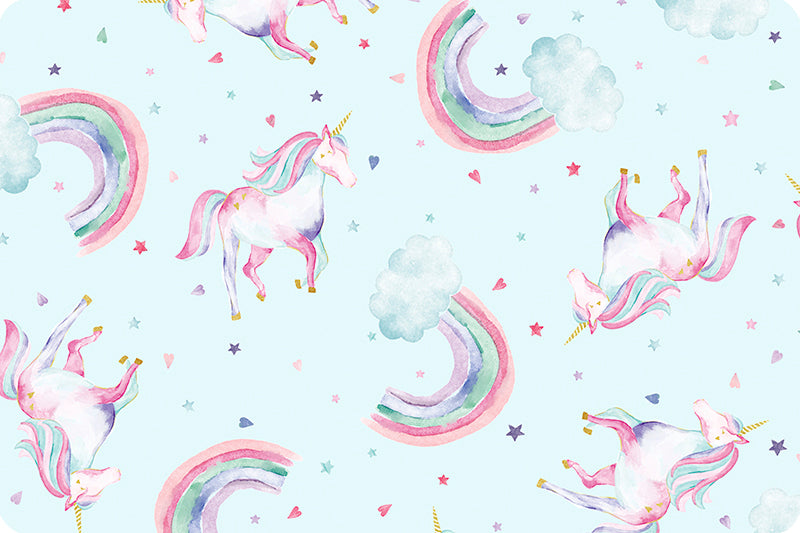 Shannon Fabrics: Unicorn Dreams Cloud Cuddle - Pale Blue
