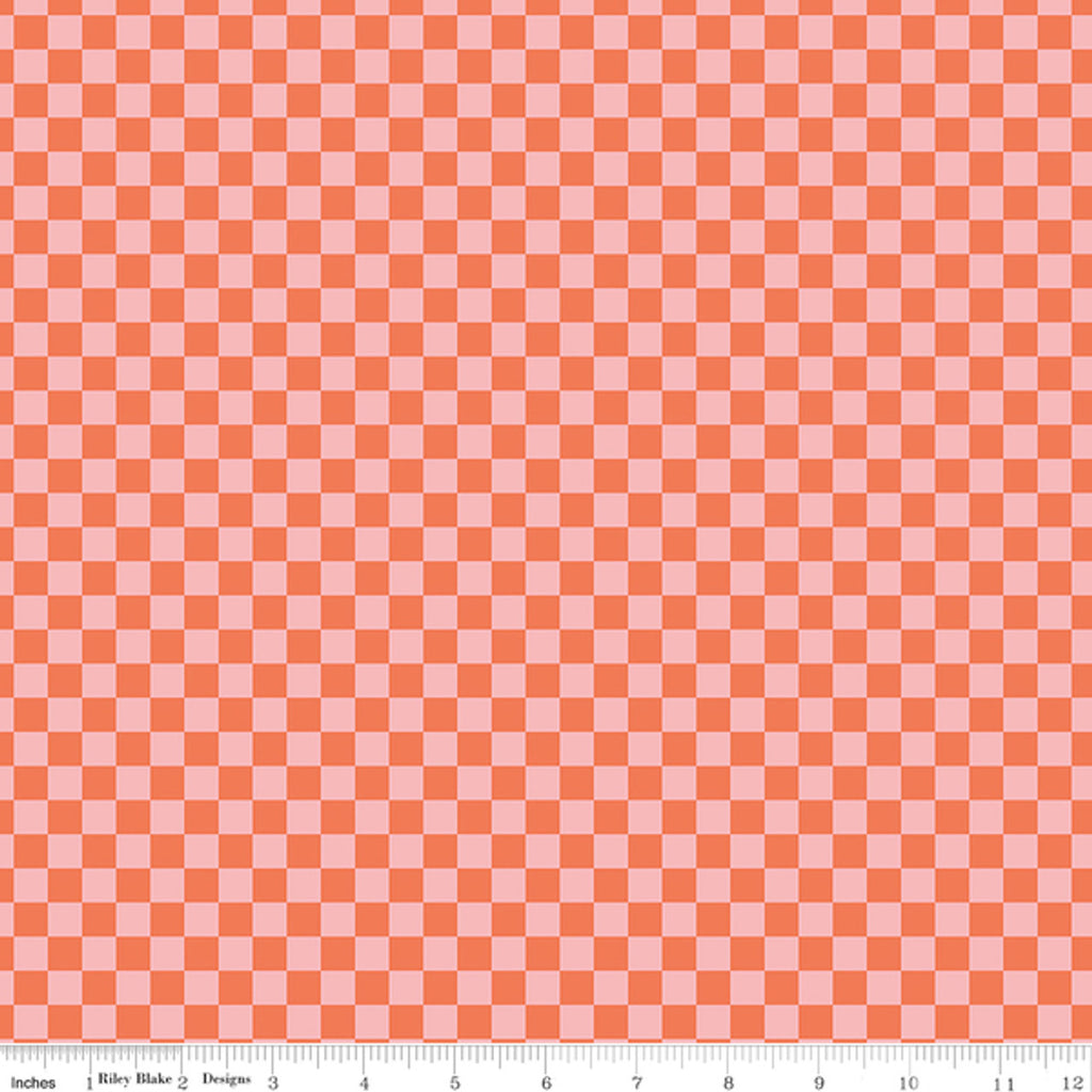 Riley Blake - Hey Pumpkin - Checks Pink - C16036-PINK - Sold by the Half Yard
