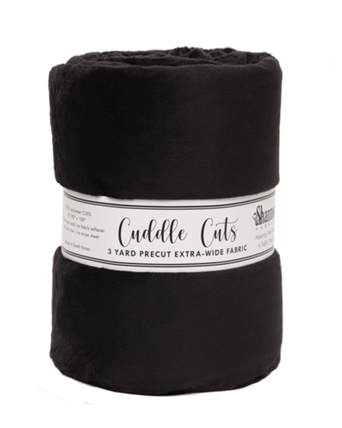 3 Yard Cuddle: Cuddle Cuts C390 Minky fabric -Black