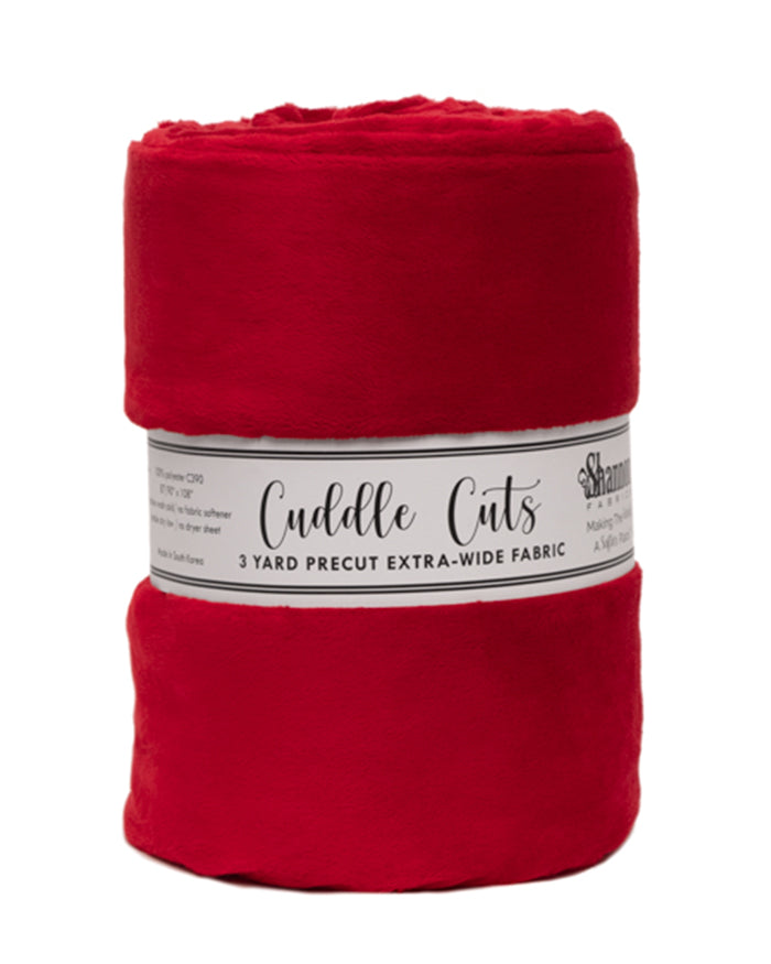 3 Yard Cuddle: Cuddle Cuts C390 Minky fabric -Cardinal