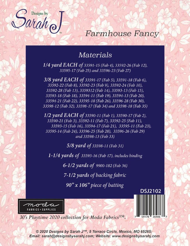 Moda - Farmhouse Fancy Quilt Kit by Sarah J