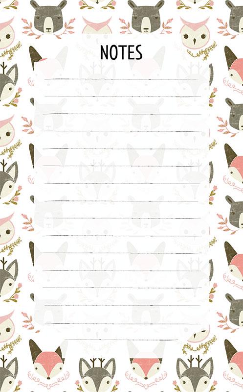 Moda - Notepad Woodland Creatures - GB NP2117