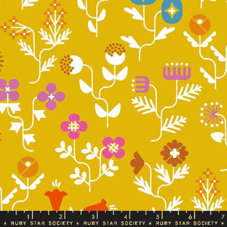 Ruby Star - Salutations Canvas in Goldenrod RS1098 15L - Sold by the Half Yard