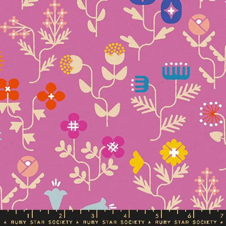 Ruby Star - Salutations Canvas in Heliotrope RS1098 17L - Sold by the Half Yard