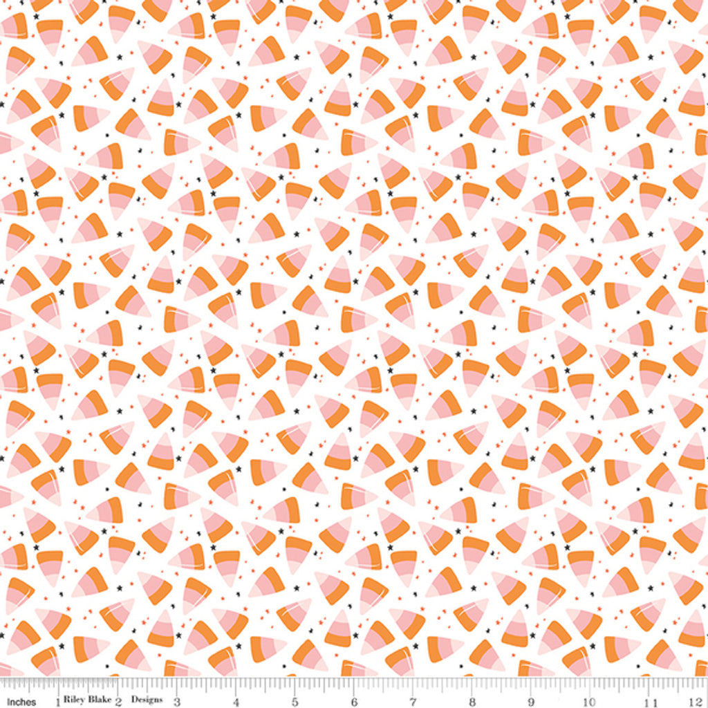 Riley Blake - Hey Pumpkin - Corn Candy White - C16035-WHITE - Sold by the Half Yard