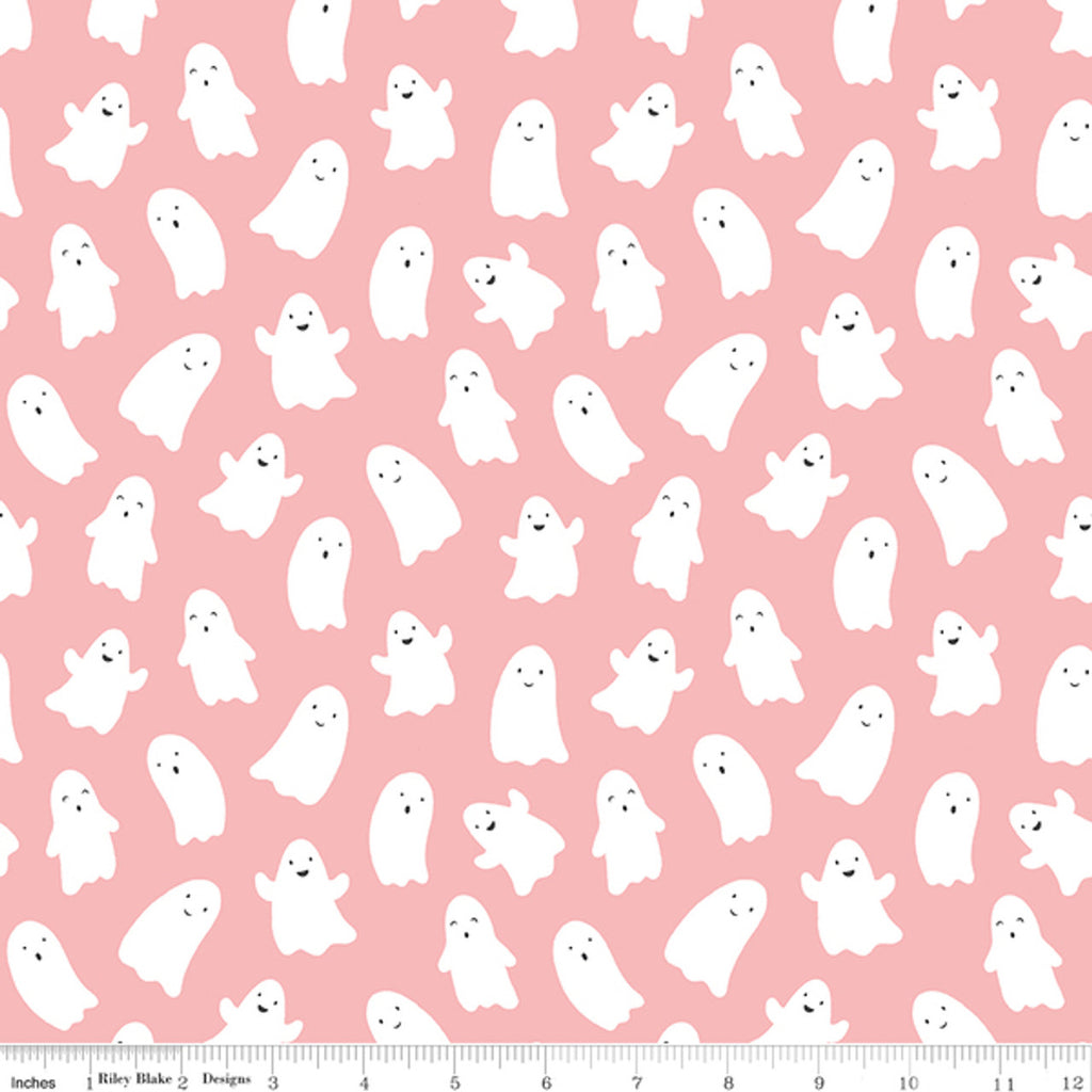 Riley Blake - Hey Pumpkin - Ghosts Pink - C16032-PINK - Sold by the Half Yard