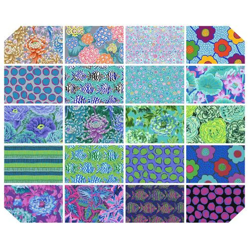 FreeSpirit - Kaffe Fassett Collective August 2025 - 5in CP Cool - 42pcs - FB6CPGP.Aug25Cool