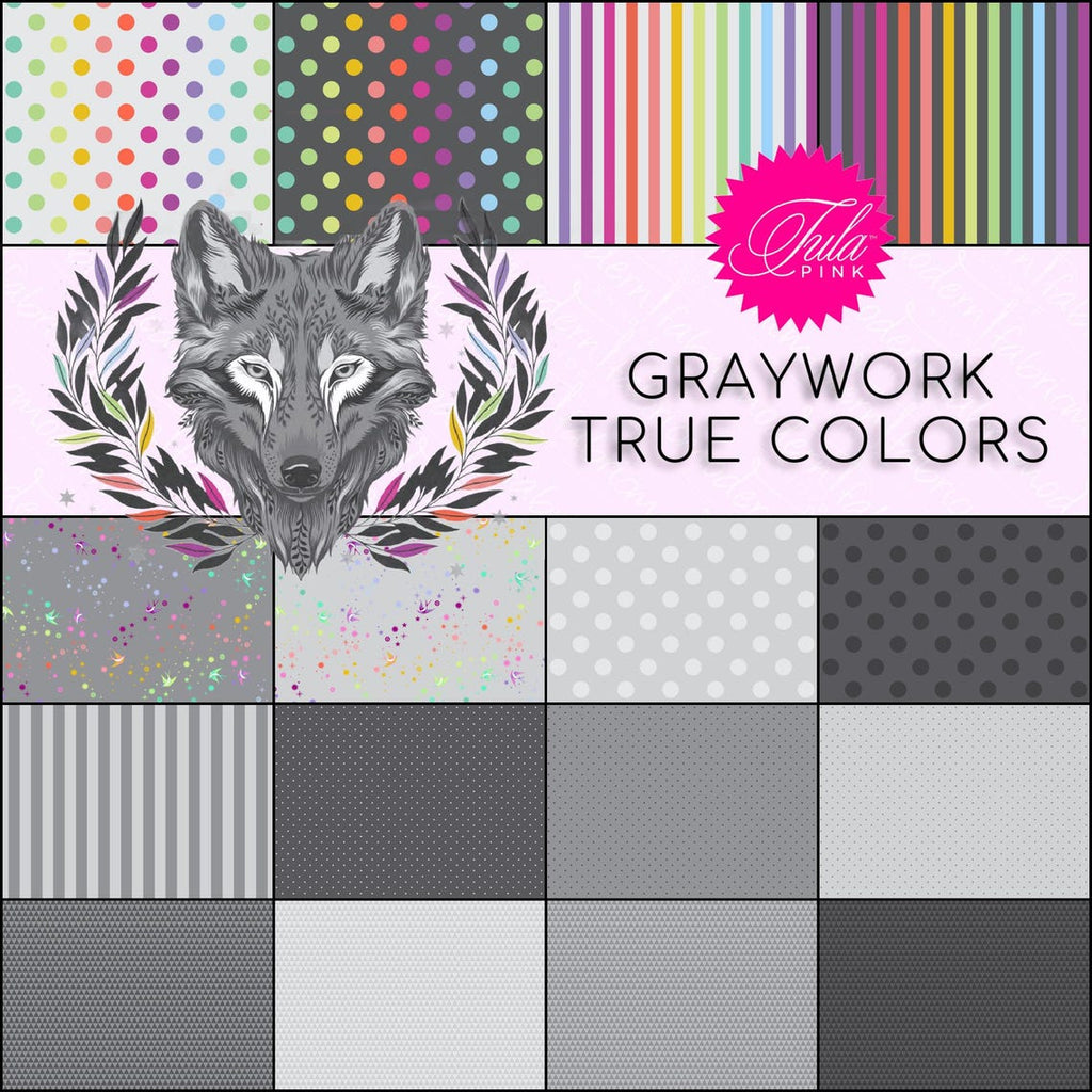 PREORDER - Free Spirit - Graywork True Colors - Fat Quarter Bundle - Arrives October 2025 - 16 Fat Quarters