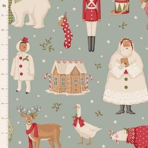 Tilda - Merry Little Christmas - Winterfriends Duckegg - TIL100630-V15 - Sold by the Half Yard - SOLD OUT
