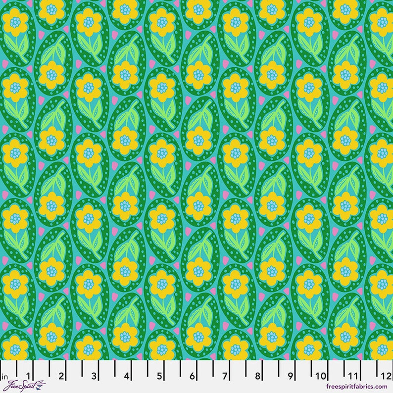 FreeSpirit - Brave - Giggle - Grass - PWAH197.Grass - Sold by the Half Yard