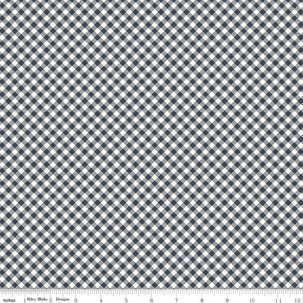 Riley Blake Designs - Bloomberry - Gingham - Midnight - C14607-Midnight - Sold by the Half Yard