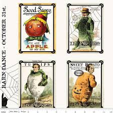 Riley Blake: Pumpkin Patch - Seed Sacks Patch Panel - White - Sold per Panel