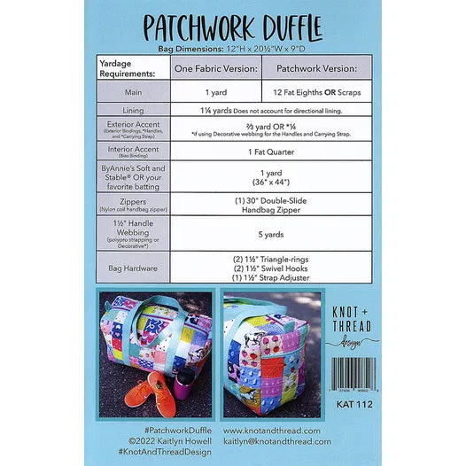 Knot and Thread Designs - Patchwork Duffle Pattern by Kaitlyn Howell - KAT112