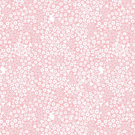 Lewis & Irene: Bunny Hop D# A527 C#1 Mini Bunny Floral on Pink
