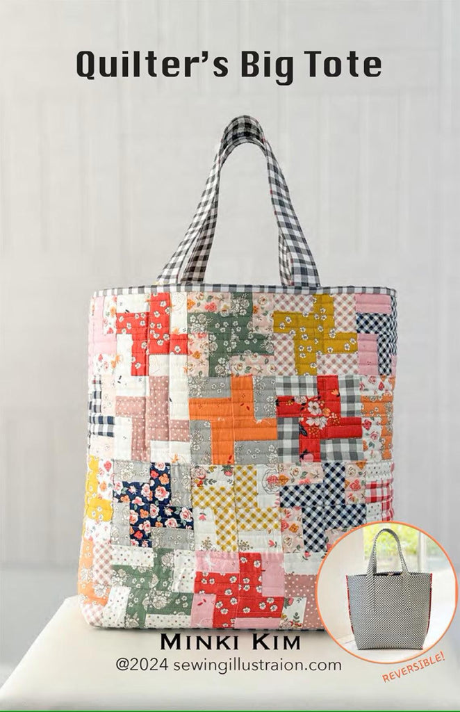 Sewing Illustrations - Quilters Big Tote Bag Pattern by Minki Kim - P178-SIBP6