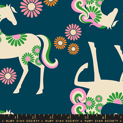 Ruby Star - Carousel Horse Canvas Light Galaxy- RS010-21L - Sold by the Half Yard