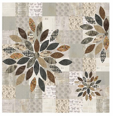 Scrap Petal Garden Quilt Kit - Featuring Neutral Palette by Tim Holtz