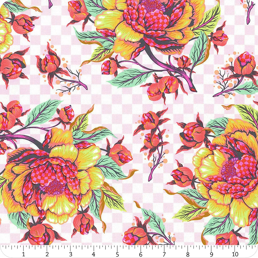 FreeSpirit Fabrics - Tula Pink - Untamed - Peony for Your Thoughts - Lunar - PWTP235.LUNAR - Sold by the Half Yard