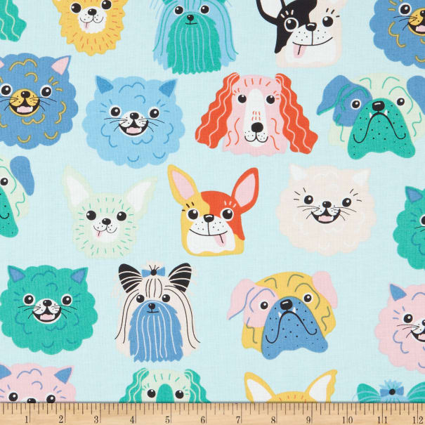 Alexander Henry This Canine is Mine - Light Blue