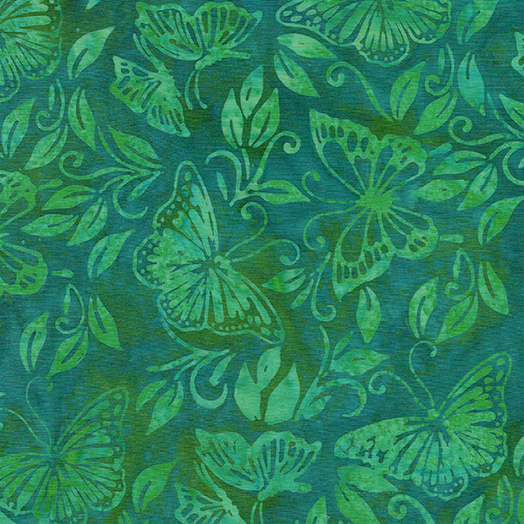 Island Batik -Flutter Fly- Butterfly Leaf-Parakeet 112105603