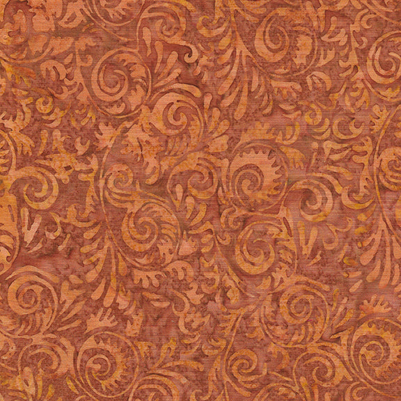 Island Batik -Peacock Plumes- Spirals-Cinnamon 112128270