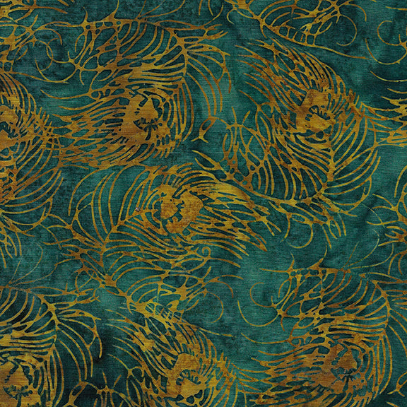 Island Batik -Peacock Plumes- Peacock Feather-Dark Teal 112131562