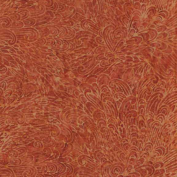 Island Batik -Peacock Plumes- Paisely Feather-Dark Flame 112134261