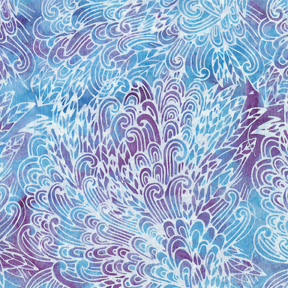 Island Batik -Fancy Feathers- Paisely Feather-Cool Waters 112134855